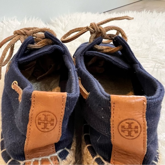 Tory Burch Blanton Canvas Espadrille Platform Shoes 5 - Picture 7 of 8